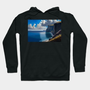 Ocean View Home Decor Greece Cliffs "Aegean Air" Hoodie